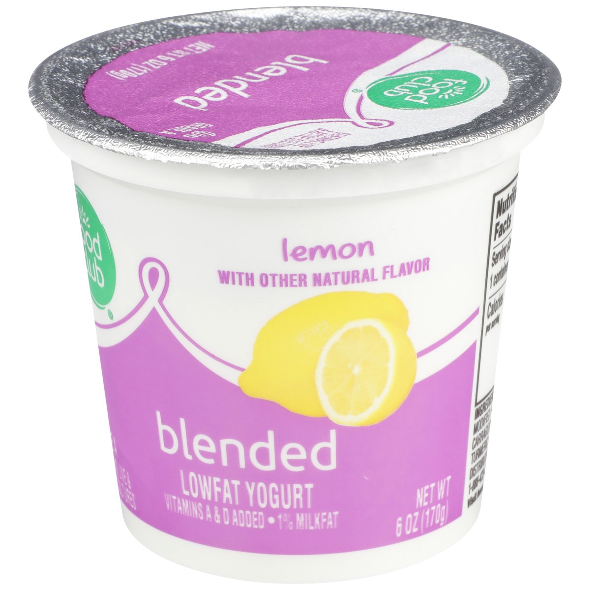 slide 3 of 9, Food Club Lemon Blended Lowfat Yogurt, 6 oz