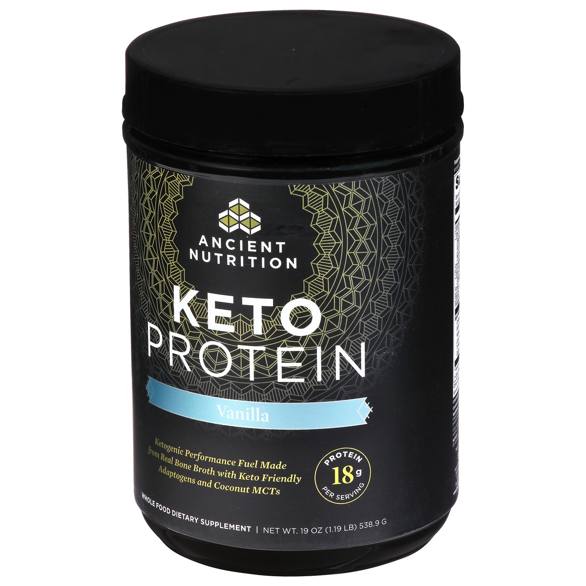 slide 3 of 14, Ancient Nutrition Vanilla Keto Protein 19 oz, 19 oz