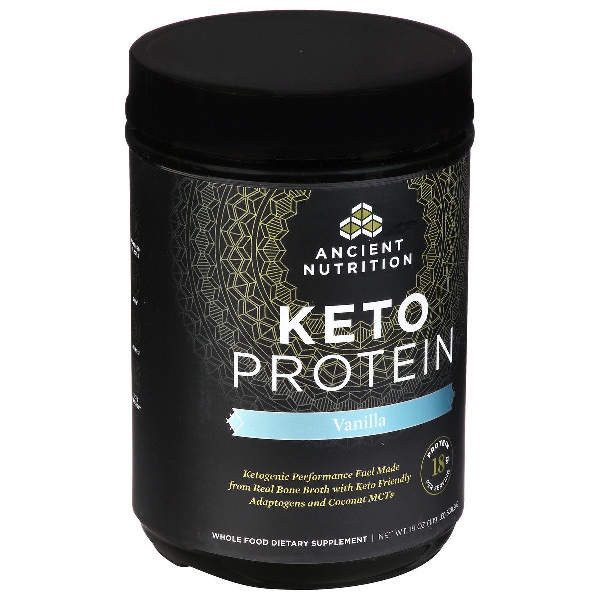 slide 12 of 14, Ancient Nutrition Vanilla Keto Protein 19 oz, 19 oz