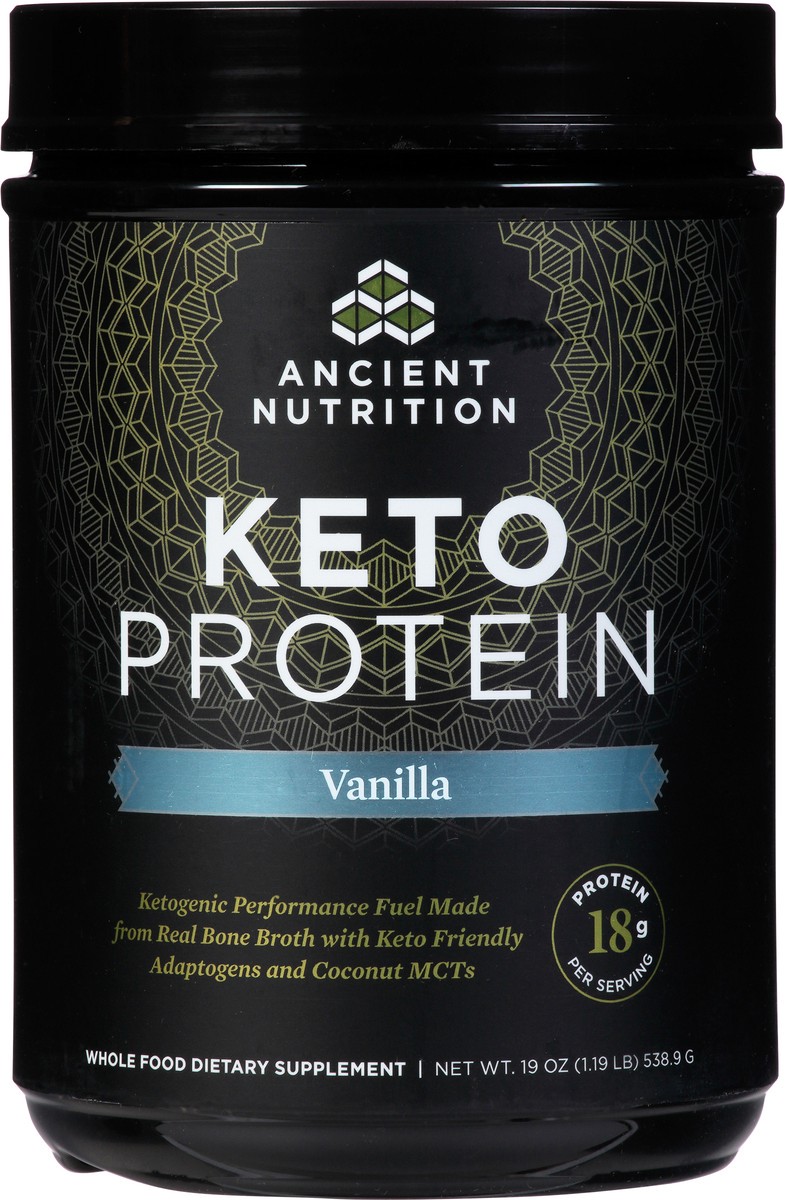 slide 4 of 14, Ancient Nutrition Vanilla Keto Protein 19 oz, 19 oz