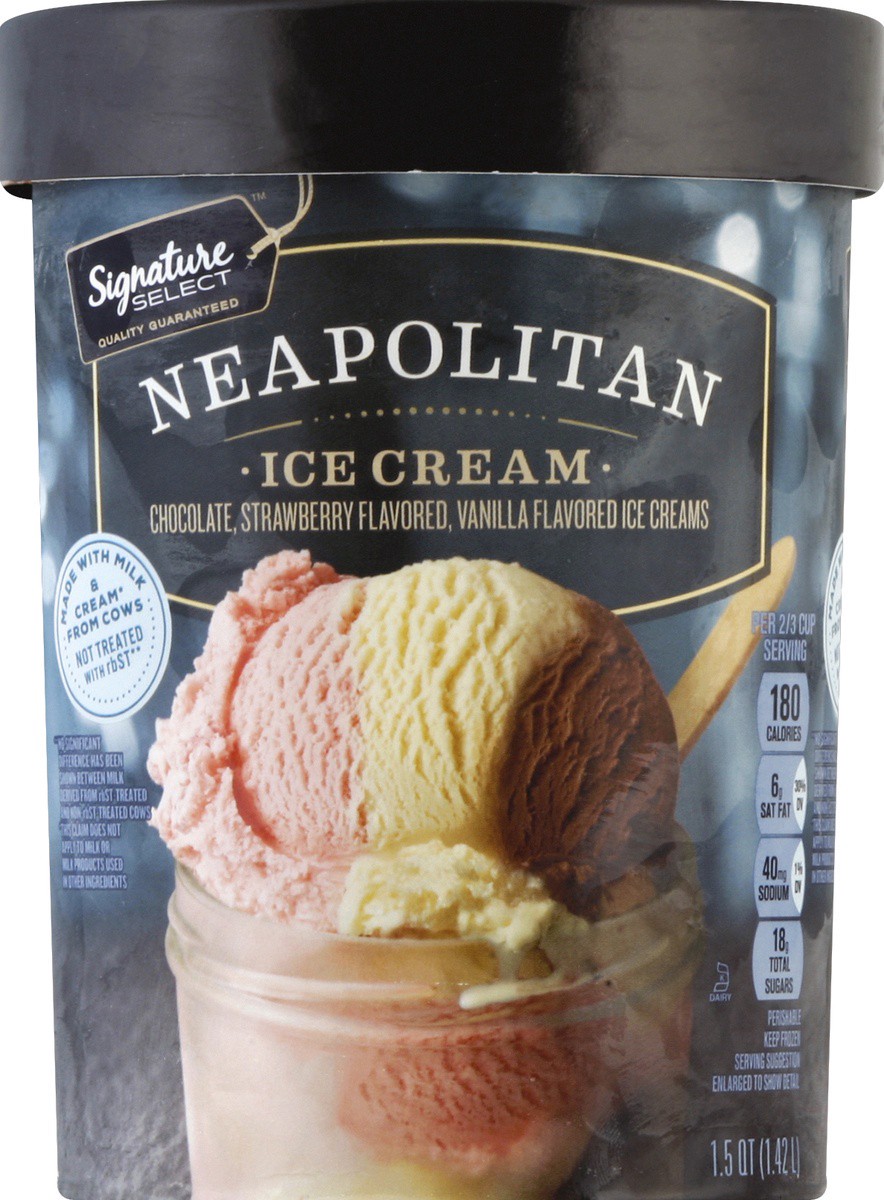 slide 2 of 3, Signature Select Neapolitan Ice Cream 1.5 qt, 1.5 qt