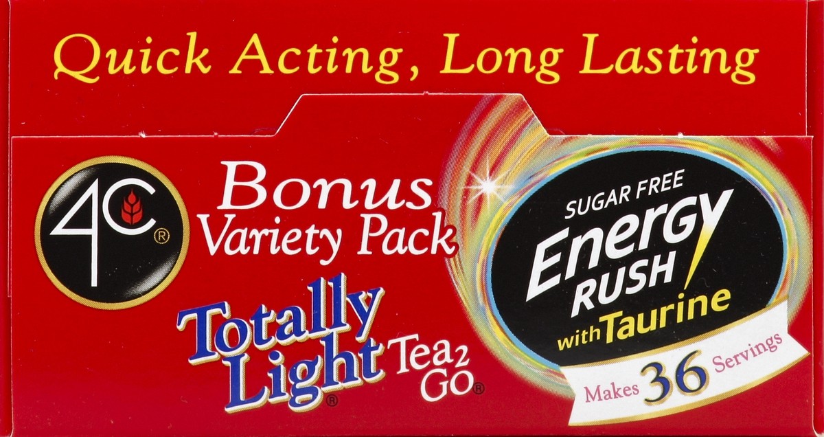 slide 2 of 4, 4C Tea Mix, Energy Rush, Bonus Variety Pack, 18 ct