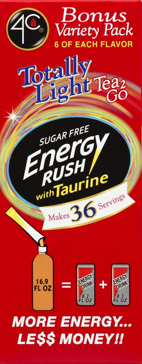 slide 3 of 4, 4C Tea Mix, Energy Rush, Bonus Variety Pack, 18 ct