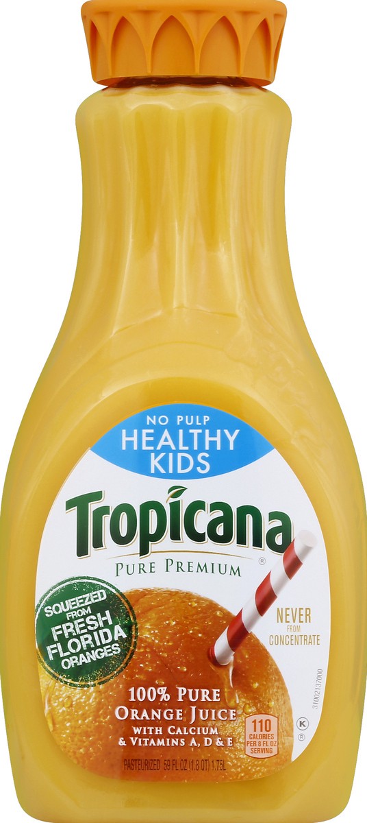 slide 5 of 6, Tropicana Carafe Orange Juice Healthy Kids, 59 oz