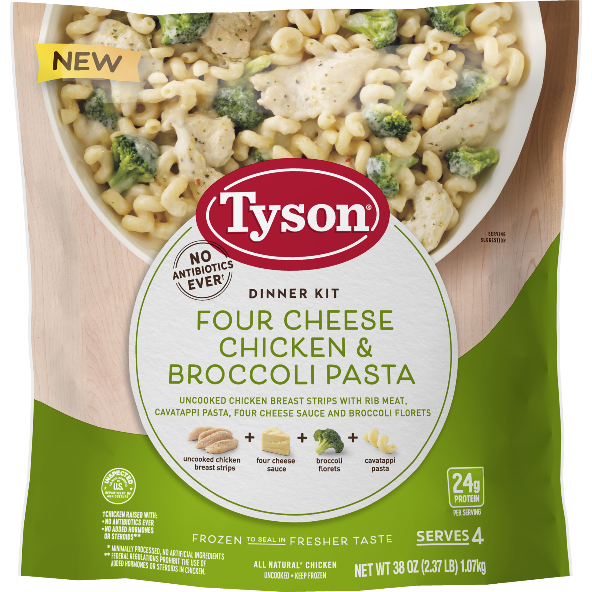 slide 1 of 1, Tyson Four Cheese Chicken & Broccoli Pasta Dinner Kit, 38 oz