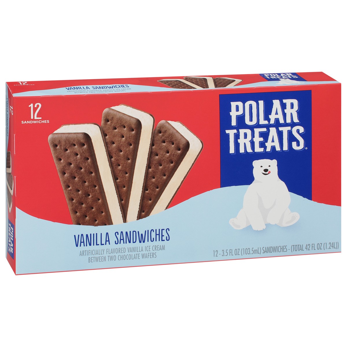 slide 2 of 9, Polar Treats Vanilla Ice Cream Sandwiches 12 - 3.5 fl oz ea, 12 ct