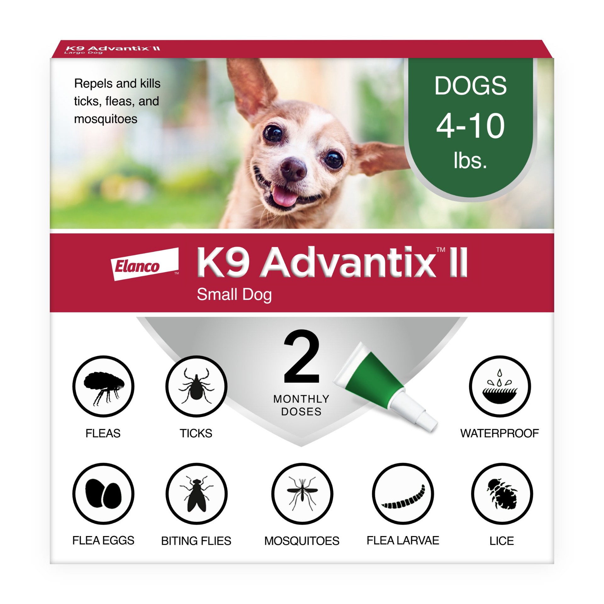 slide 1 of 2, K9 Advantix II Topical Small Dog Flea & Tick Treatment, 2 ct