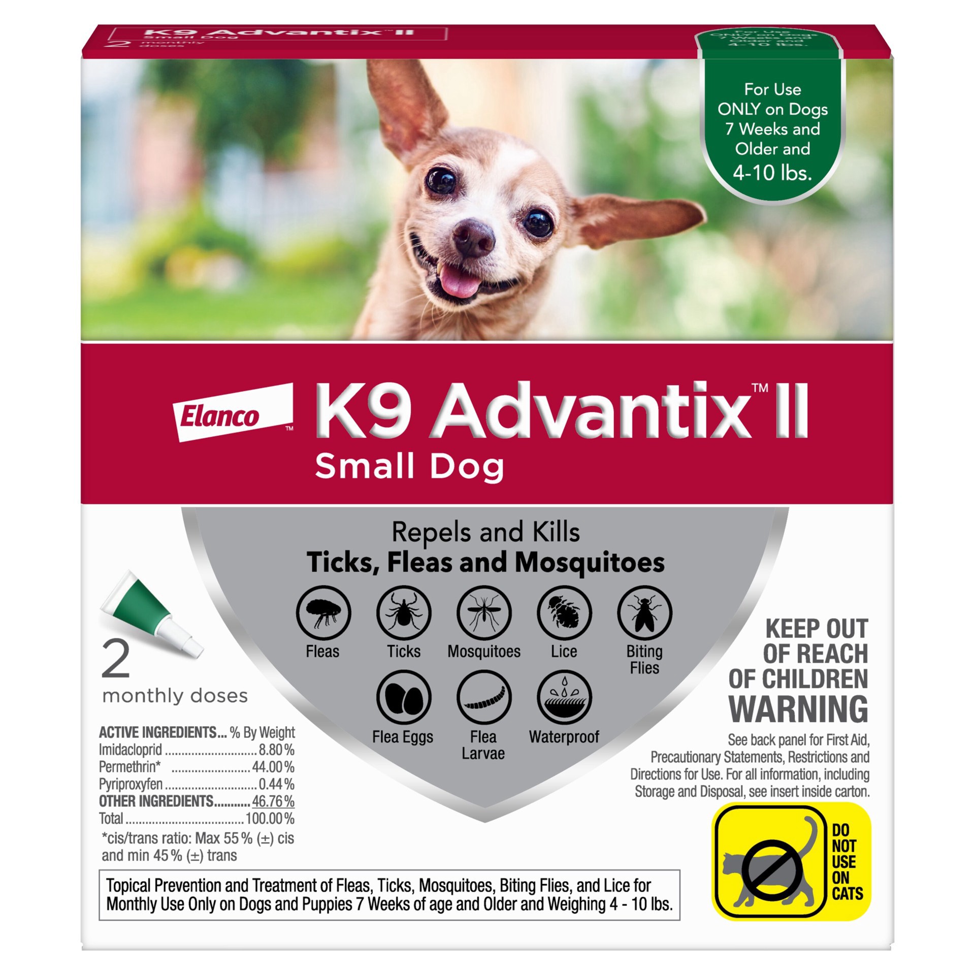 slide 1 of 2, K9 Advantix II Topical Small Dog Flea & Tick Treatment, 2 ct