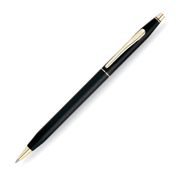 slide 1 of 1, Cross Classic Century Ballpoint Pen, Medium Point, 1.0 Mm, Black/Gold Barrel, Black Ink, 1 ct