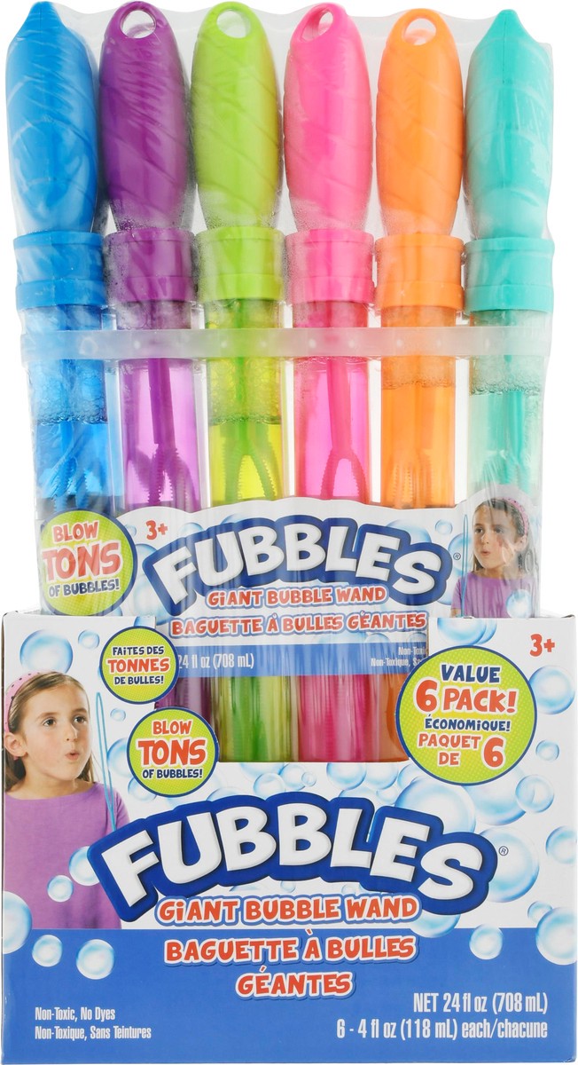 slide 1 of 9, Fubbles 6 Pack Giant Bubble Wand 1 ea, 1 ct