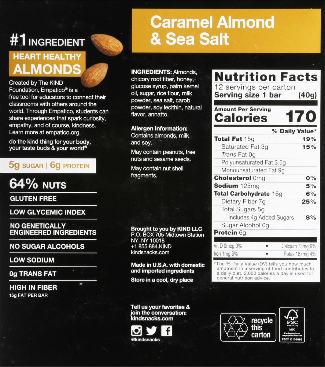 slide 4 of 14, KIND Caramel Almond & Sea Salt Bars 12 - 1.4 oz Bars, 12 ct