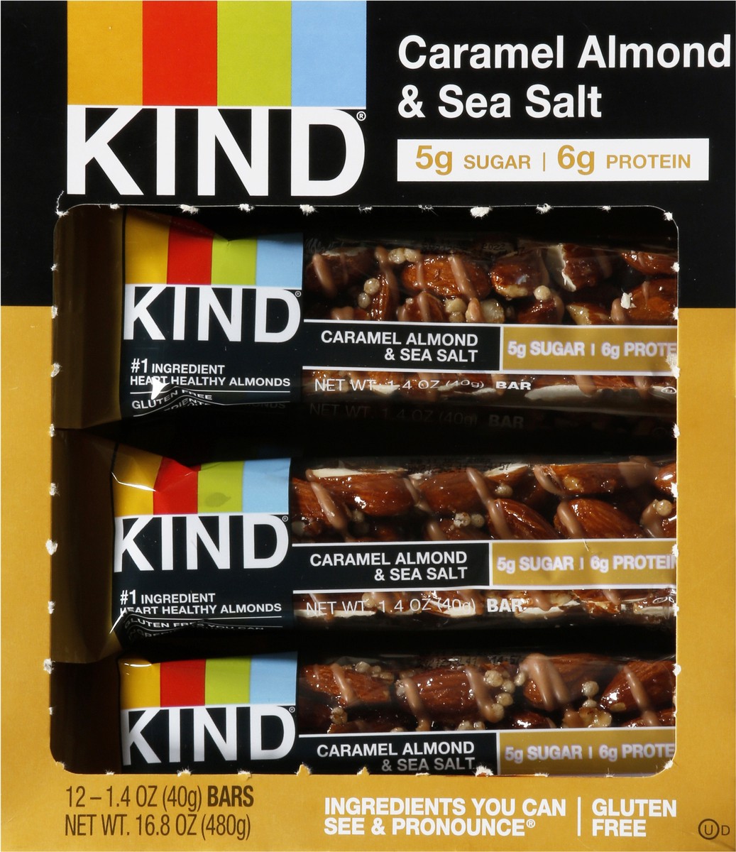 slide 6 of 14, KIND Caramel Almond & Sea Salt Bars 12 - 1.4 oz Bars, 12 ct