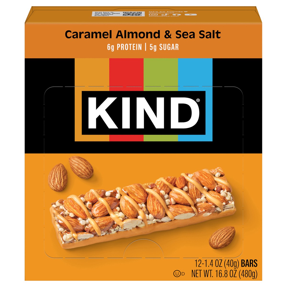 slide 1 of 14, KIND Caramel Almond & Sea Salt Nuts and Spices Bars, 12 ct
