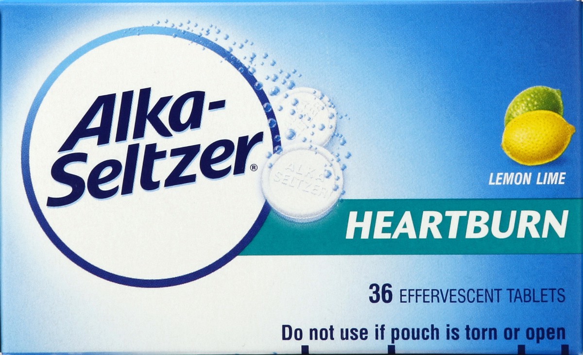 slide 2 of 6, Alka-Seltzer Heartburn Effervescent Tablets - Lemon Lime, 36 ct
