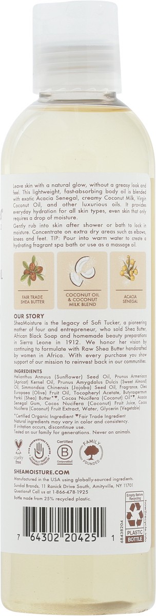 slide 3 of 9, SheaMoisture Daily Hydration Body Oil Virgin Coconut Oil, 8 oz, 8 oz