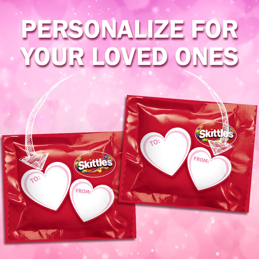 slide 8 of 8, SKITTLES Original Fun Size Valentine's Exchange Chewy Candy, 23 Ct Box, 12.33 oz