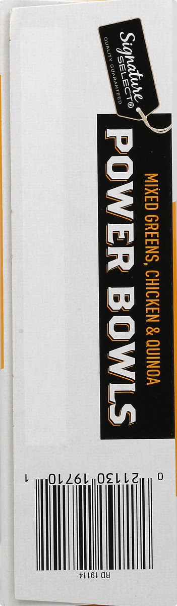 slide 6 of 9, Signature Select Mixed Greens Chicken & Quinoa Roasted White Meat Chicken Asparagus Green Beans Broccoli Kale Shelled Edamame And Quinoa Blend Over Rice And A Creamy Lemon Sauce Power Bowls, 9.5 oz