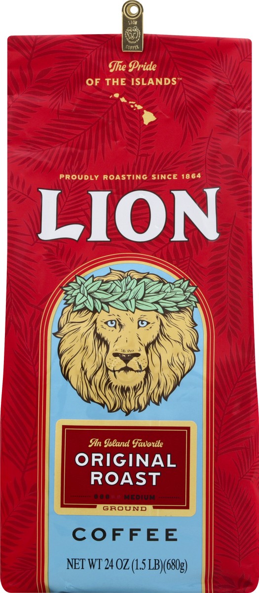 slide 8 of 9, Lion Coffee Auto Drip Grind Medium Roast Original, 24 oz