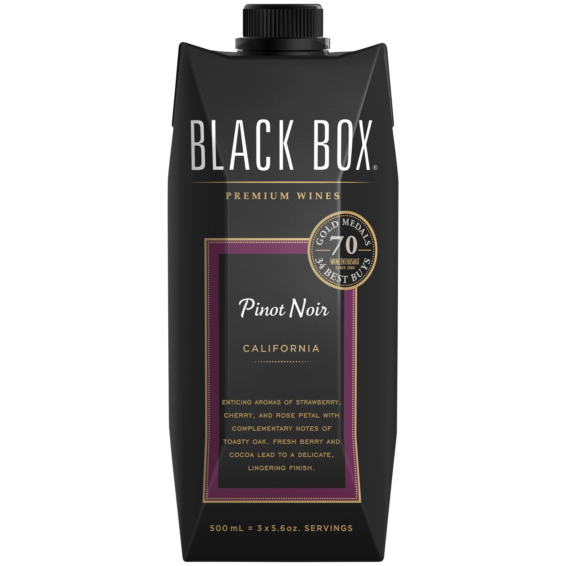 slide 1 of 3, Black Box pinot noir, 500 ml