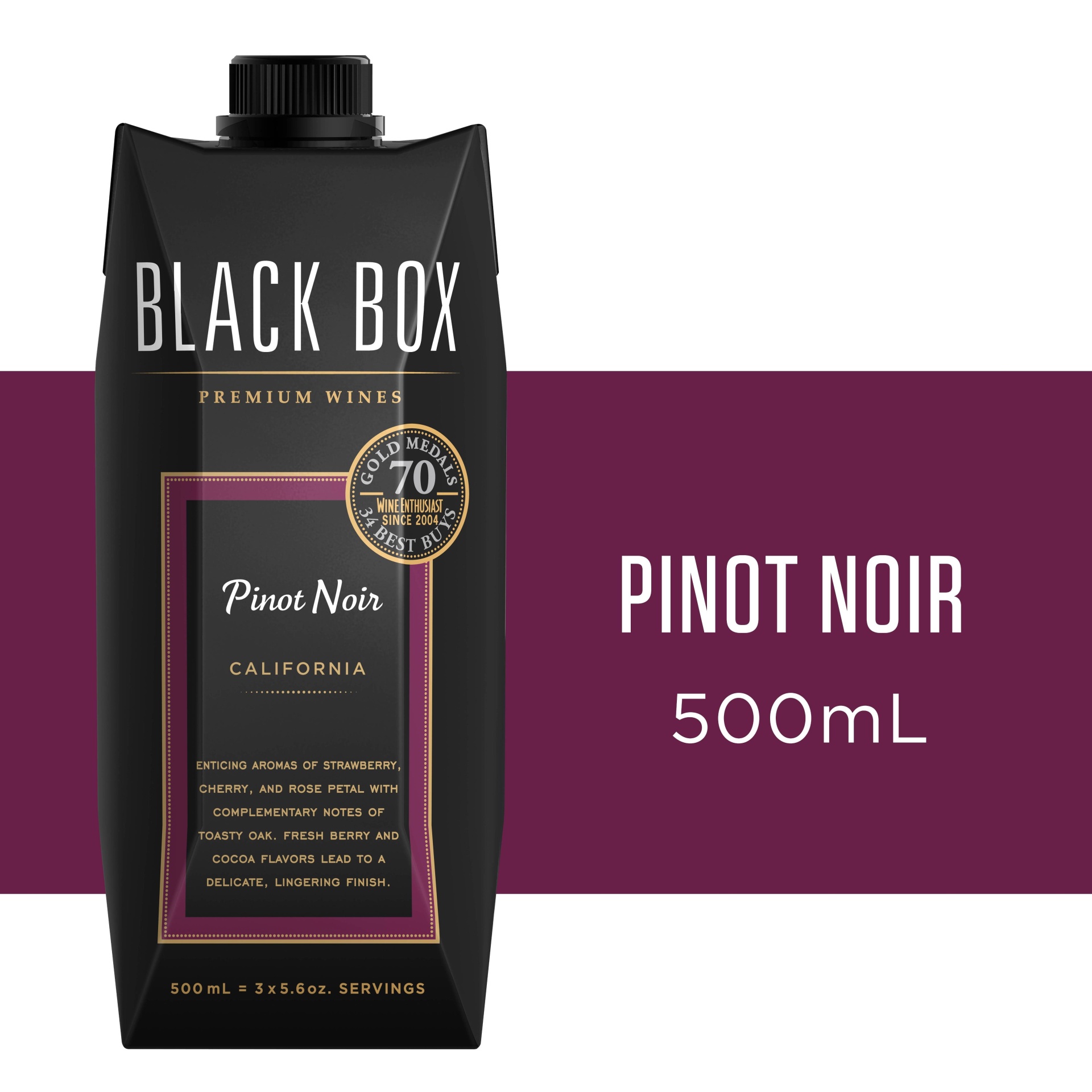 slide 1 of 5, Black Box Tetra Pinot Noir, 500 ml