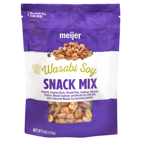 slide 1 of 1, Meijer Wasabi Soy Snack Mix, 6 oz