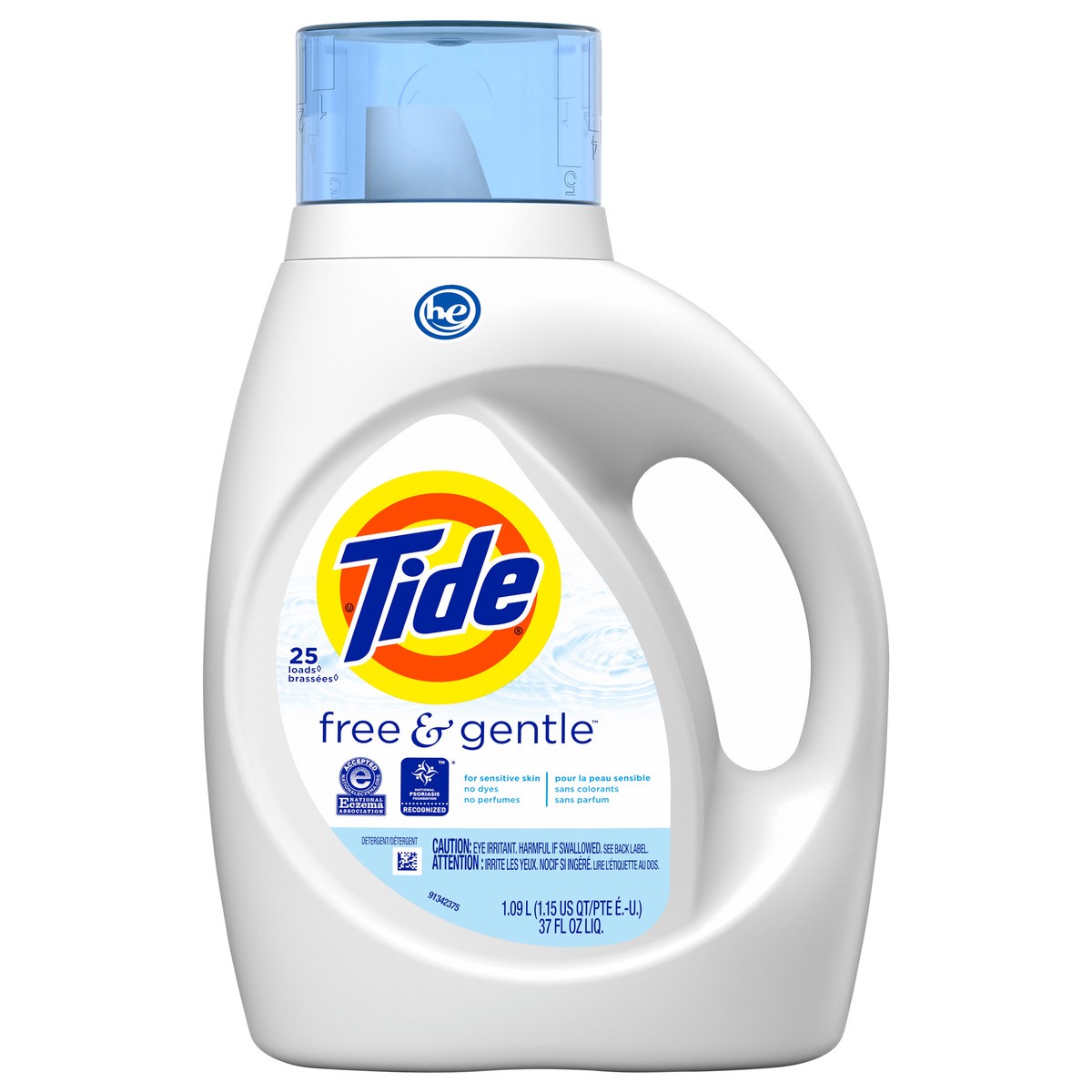 slide 1 of 1, Tide Free & Gentle Liquid Laundry Detergent, 1 ct