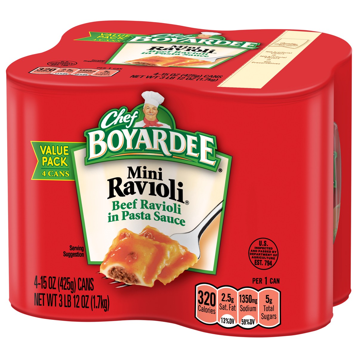 slide 4 of 7, Chef Boyardee 4 Pack Value Pack Ravioli 4 ea, 4 ct