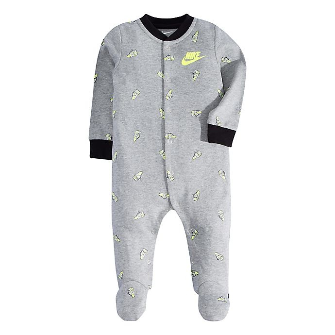 slide 1 of 2, Nike Newborn Air Max Tossed Footed Coverall - Grey, 1 ct