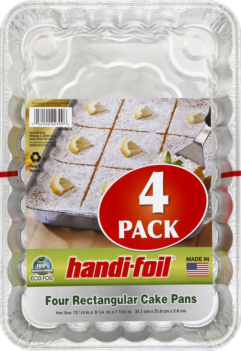 slide 2 of 4, Handi-foil Handi Foil Cake Pans, Rectangular, 4 Pack, 4 ct