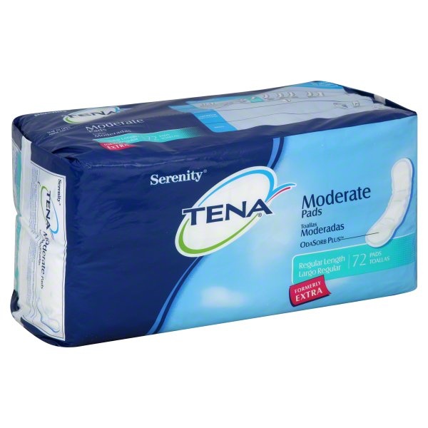 slide 1 of 1, Tena Serenity Pads Extra Absorbency, 72 ct