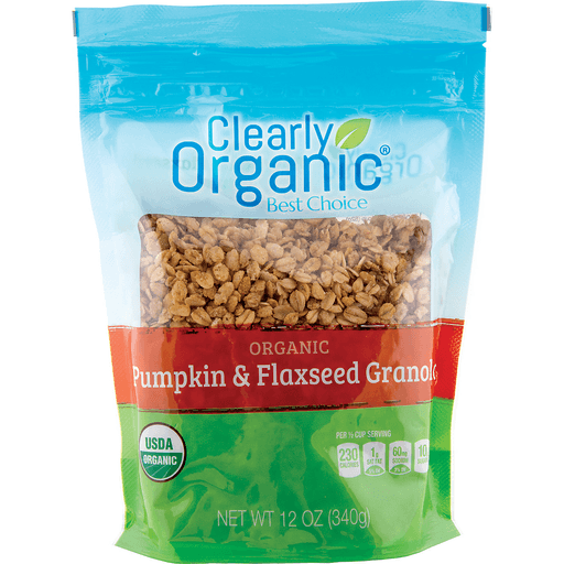 slide 1 of 1, Clearly Organic Pumpkin Flax Granola, 12 oz