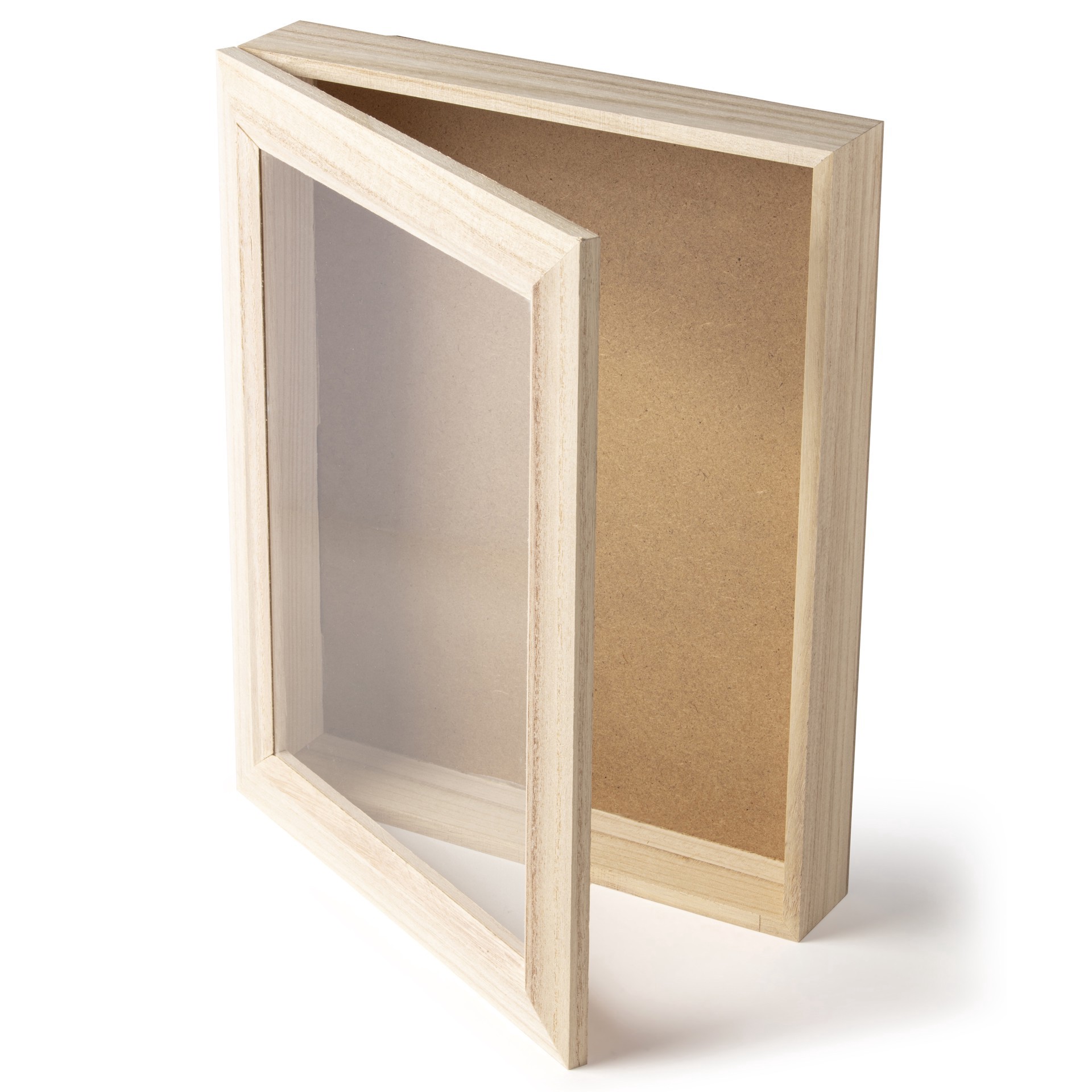slide 3 of 6, 11.7" X 15" Hinged Wood Shadow Box By Make Market, 11.7 in x 15 in