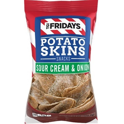 slide 1 of 1, T.G.I. Friday's Potato Skins Snacks Sour Cream Onion, 5.5 oz