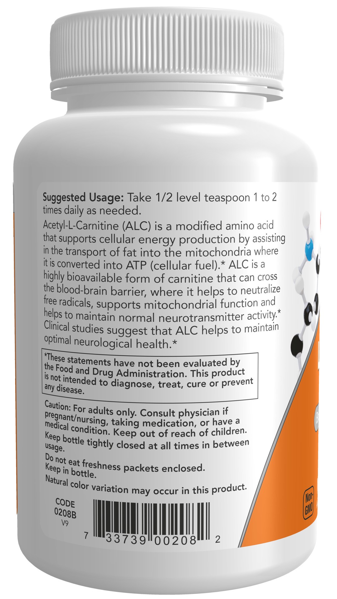 slide 2 of 4, NOW Acetyl-L-Carnitine Pure Powder - 3 oz., 3 oz