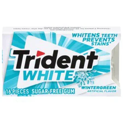 Trident White Sugar Free Wintergreen Gum 16 Pieces
