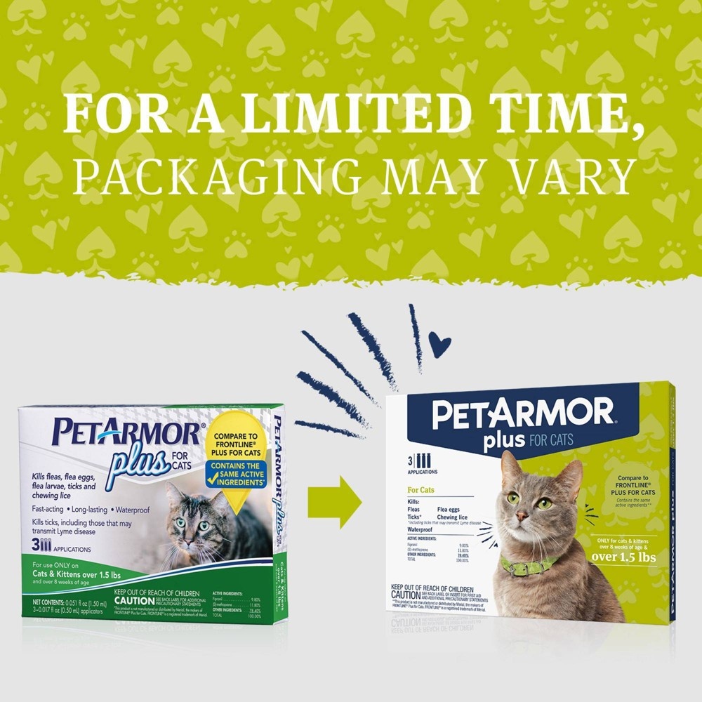 PetArmor Plus Flea And Tick Topical Treatment For Cats 3 ct; 0.017 fl
