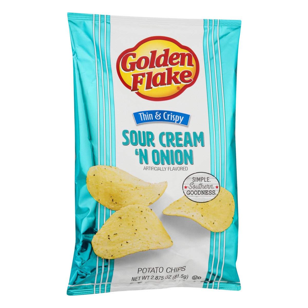 slide 2 of 11, Golden Flake Sour Cream & Onion Chips, 2.875 oz