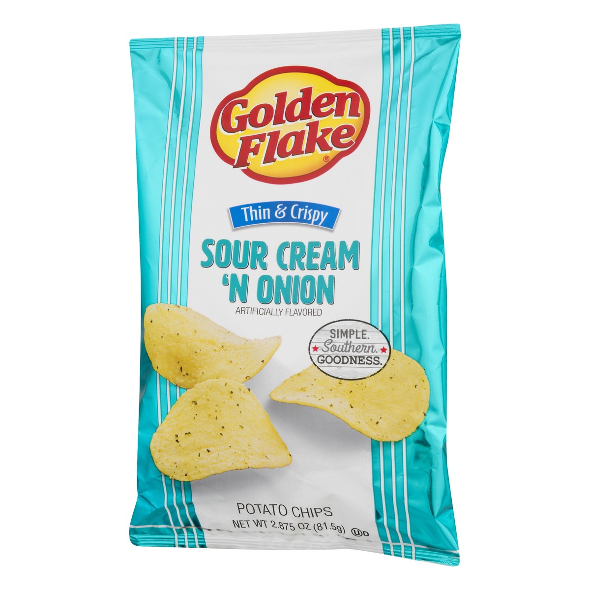 slide 4 of 11, Golden Flake Sour Cream & Onion Chips, 2.875 oz