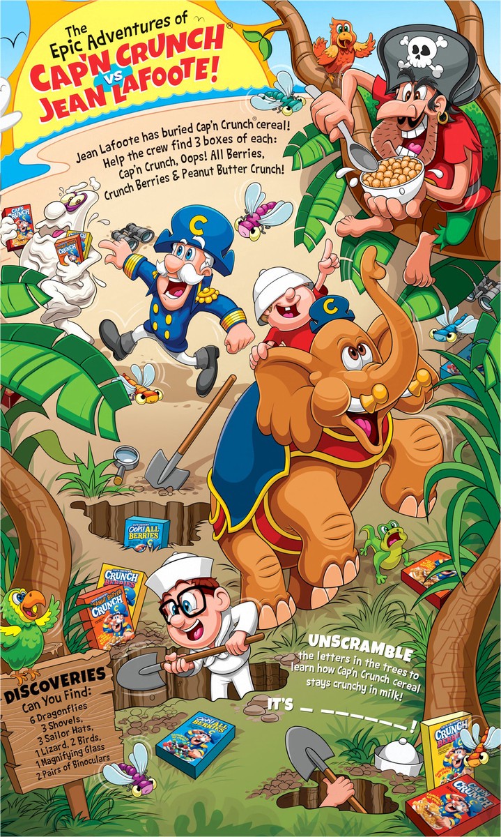 slide 9 of 10, Cap'n Crunch Cereal, Peanut Butter Crunch, Sweetened Corn & Oat, Large Size, 15.6 oz