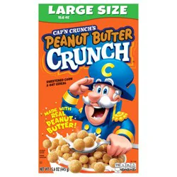 Cap'n Crunch Cereal, Peanut Butter Crunch, Sweetened Corn & Oat, Large Size