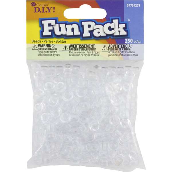 slide 1 of 1, Cousin Clear Pony Beads, 250 ct
