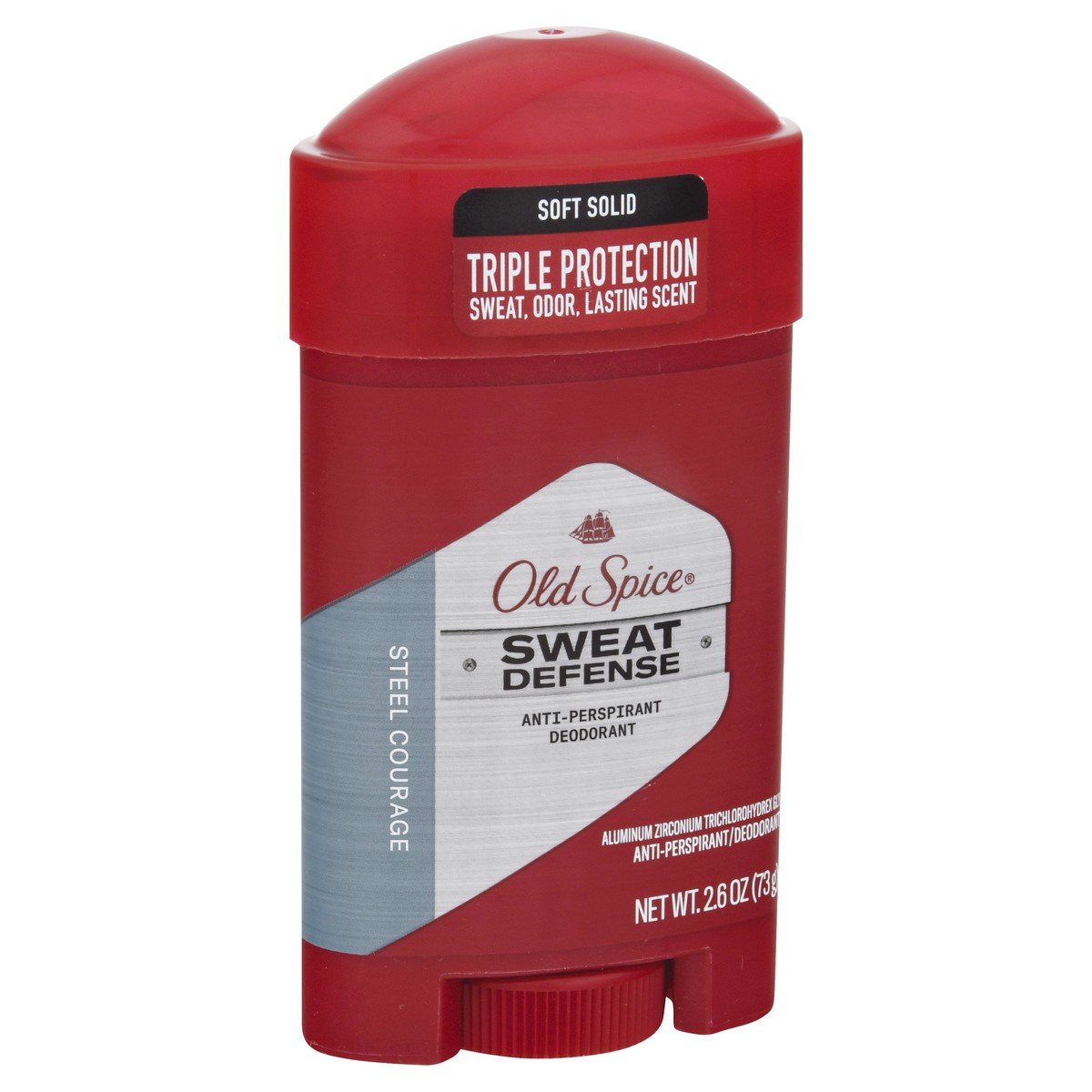 slide 5 of 9, Old Spice Sweat Defense Soft Solid Steel Courage Anti-Perspirant/Deodorant 2.6 oz, 2.6 oz