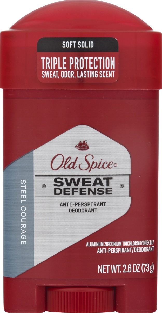 slide 1 of 9, Old Spice Sweat Defense Soft Solid Steel Courage Anti-Perspirant/Deodorant 2.6 oz, 2.6 oz