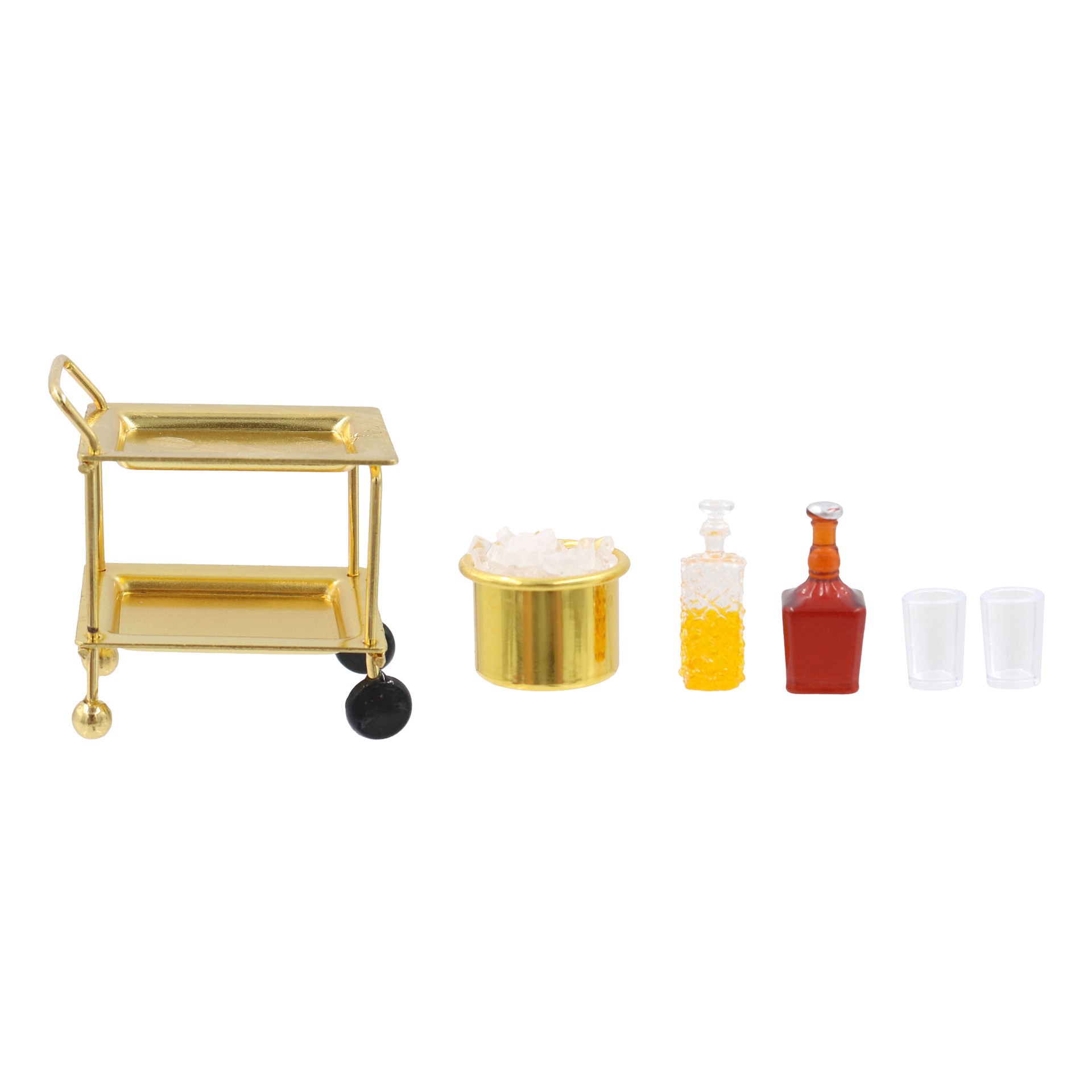 slide 2 of 3, Mini Bar Cart Set By Make Market, 1.32 in x 2.06 in x 1.86 in