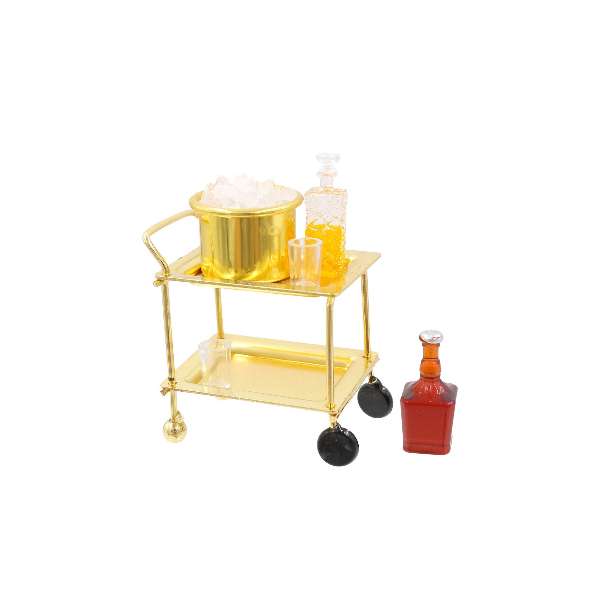 slide 3 of 3, Mini Bar Cart Set By Make Market, 1.32 in x 2.06 in x 1.86 in