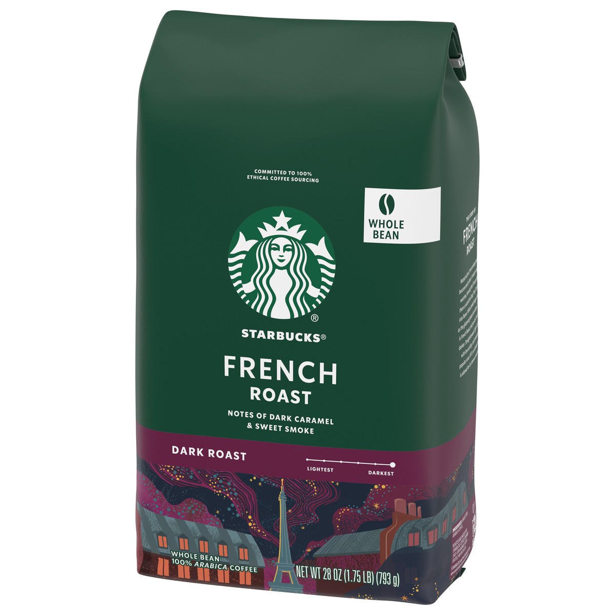 slide 3 of 4, Starbucks Dark Roast Whole Bean French Roast Coffee 28 oz, 28 oz