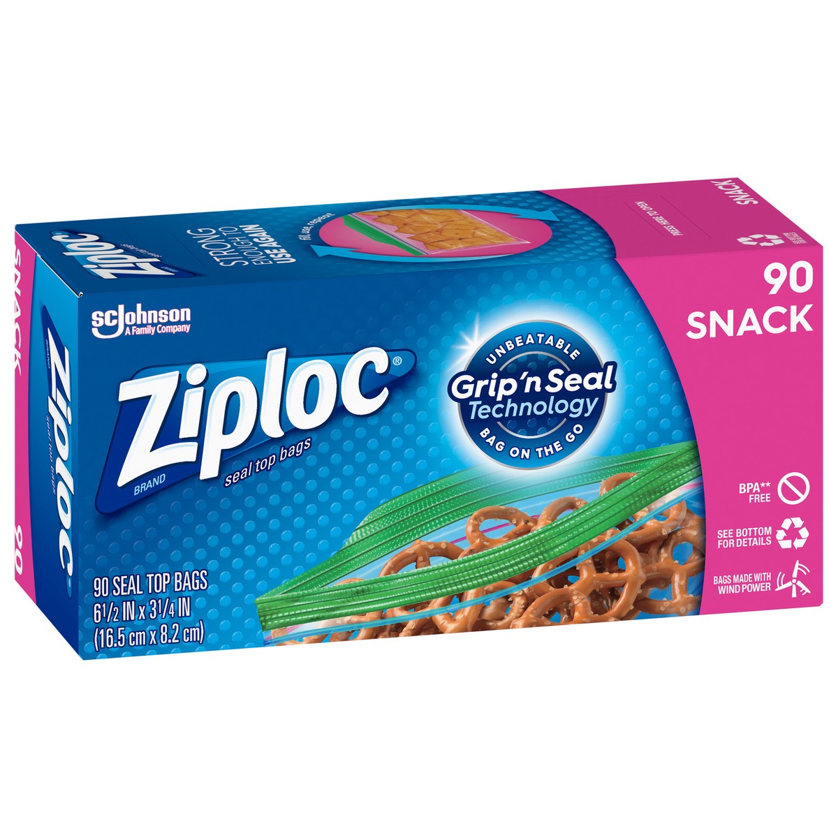 slide 2 of 6, Ziploc Snack Storage Bag, 90 cnt