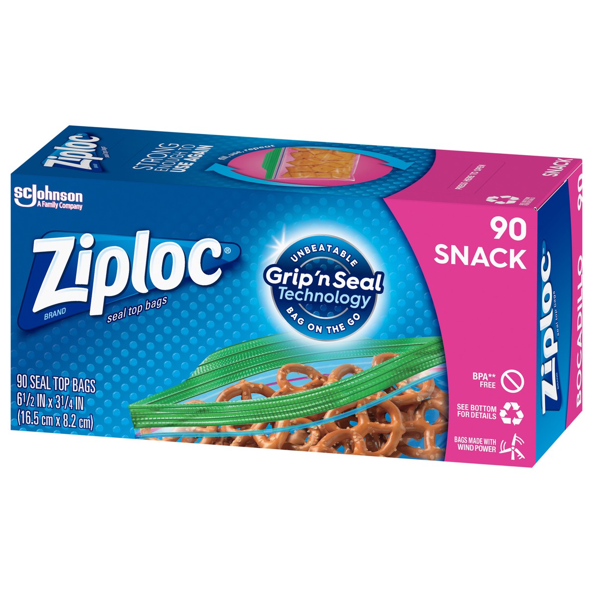 slide 3 of 6, Ziploc Snack Storage Bag, 90 cnt