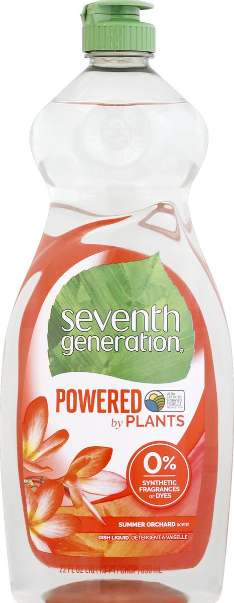 slide 3 of 6, Seventh Generation Dish Liquid Soap Summer Orchard scent, 25 oz, 22 oz