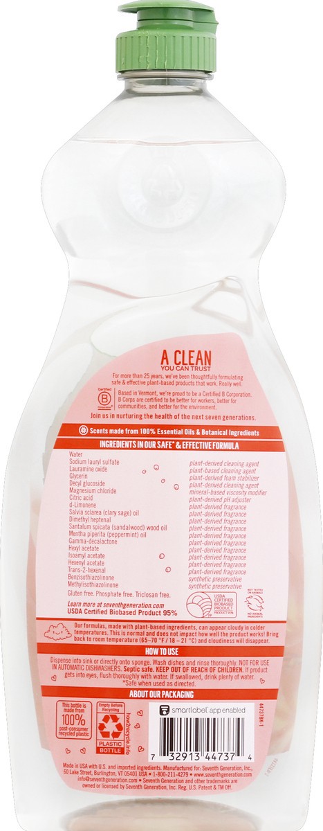 slide 4 of 6, Seventh Generation Dish Liquid Soap Summer Orchard scent, 25 oz, 22 oz